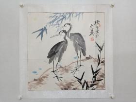 保真书画，禅尘国画一幅，纸本镜心，尺寸67.5×67cm。（作者具体姓名不了解，待考证，不知道是哪里的书画高手或者佛家高僧禅意绘画。）