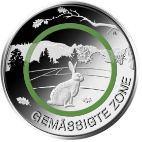 【海宁潮天现货】德国2019年全球气候系列中纬度地区5欧绿环纪念币