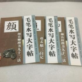 毛笔水写大字帖:颜真卿楷书结构九十二法、黄自元楷书九十二法、柳公权楷书九十二法、赵孟頫三门记、张猛龙碑、王羲之兰亭序、褚遂良雁塔圣教序(7册合售)