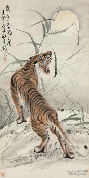 艺术微喷 高剑父（1879-1951） 猛虚长啸 59-30厘米