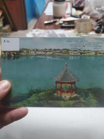 民国时期日本发行江西九江甘棠湖湖畔风景明信片一张