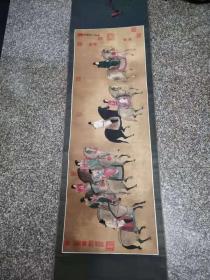 虢国夫人游春图    绢本高仿 品佳画心121x41