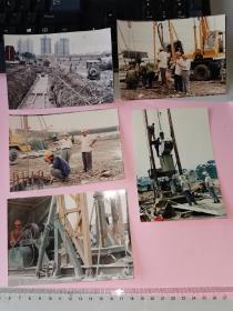 1992年上海国安大厦、太威纵横大厦、裕安大厦、高科大厦建设场景老照片九张