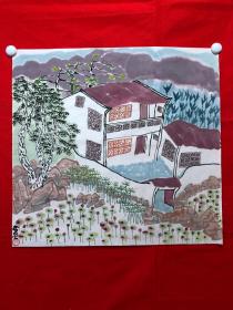 书画11237-1，【李凤奎（雪堂）】有款风景山水画