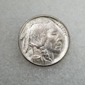 绝版新化美国1913年5D版黄铜镀银银元银圆外贸
