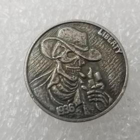 绝版新化流浪者镀银硬币水牛硬币复制纪念币外国币钱币#574