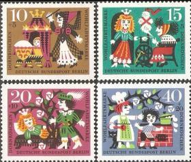 念椿萱 柏林邮票DE-BE0237-240 1964年格林童话·睡美人4全新