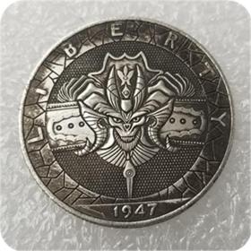 绝版新化流浪者镀银硬币1947复制纪念币外国币钱币#752