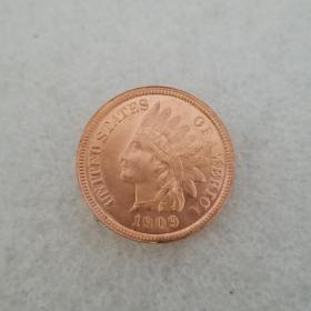 绝版新化美国1909年1硬币银元银圆外贸收藏