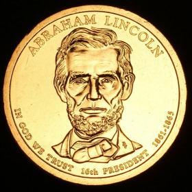 古钱币，老钱币，第16枚-林肯 美国2010年总统币系列纪念币 1元黄铜币，正品保真，非常稀有难得，意义深远，可谓古钱币收藏的珍品，孤品，神品