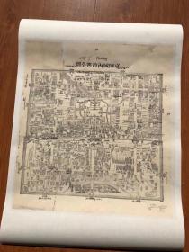 古地图1644-1799 京师城首善全图。纸本大小56.47*62.67厘米。宣纸原色仿真。
