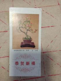 恭贺新禧（海棠）人民美术出版社1989年日历卡片