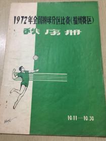 1972年全国排球分区比赛秩序册