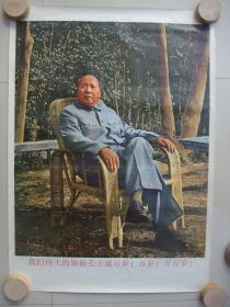 稀见经典2开宣传画：我们伟大的领袖毛主席万岁万岁万万岁(上海人民美术出版社1968年初版初印、品佳、保真保老)