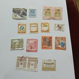 不同国家邮票15张合售