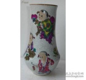 童子嬉闹瓶 老瓷器