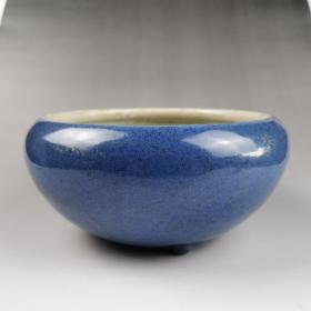 清代霁蓝釉瓷香炉