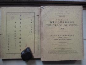 1936年上海税务司署统计科16开厚册：海关中外贸易统计年刊    上下2册全