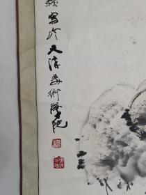 保真书画，天津美院画家夏颖《雄鹰图》，纸本镜心，尺寸131×67cm。