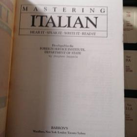 MASTERING ITALIAN，意大利语教程，带原盒，1本书12盘磁带