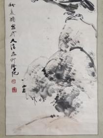 保真书画，天津美院画家夏颖《雄鹰图》，纸本镜心，尺寸131×67cm。