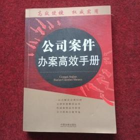 办案高效手册丛书：公司案件办案高效手册