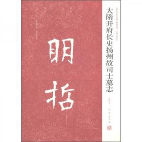 近年新出历代碑志精选系列：大隋开府长史扬州故司士墓志（初拓本）