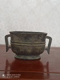 古玩收藏  铜器  铜香炉  尺寸长宽高:15/10/7.5厘米 重量:2.7斤