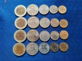1991俄罗斯独联体流通币5枚套随机发一套