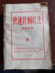 快速针刺疗法：本书分上、下两篇。上篇针灸基础，内容为针灸概述、针刺法、艾灸法、按摩，火罐疗法、放血疗法，对110个临床常用的正经穴位重点介绍，并附插图137幅；下篇针灸临床，载内：感冒，头痛，牙痛，咽炎，胸胁痛，关节痛，咳嗽，高血压，偏瘫，早泄，阳痿，遗精，遗尿，失眠，便秘、鼻炎，落枕，百日咳，小儿麻痹，月经不调，痛经，妊娠呕吐等科针刺疗效明显的77种病症的诊断、辨证和治疗，并有病例介绍。