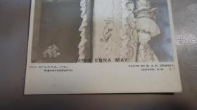 1905年 ANTIQUE POSTCARD - Miss Edna May  古董明信片《名伶 花枝招展的梅小姐》 原品蛋白老照片 新明信片