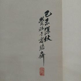 精裱 近代竹刻大师， 吴待秋弟子   海上著名山水画家   沈觉初  山水图条幅