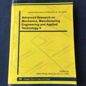 Advanced Research on Mechanics,Manufacturing Engineering and Applied Technology II