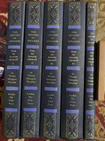 英国史    插图本  全5卷  布面装订  上书口刷蓝   书脊、封面烫金图案     不透明高级纸张印刷，装帧十分考究。