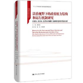 法治视野下的政府权力结构和运行机制研究（中国特色社会主义法学理论体系丛书；“十三五”国家重点出版物出版规划项目）