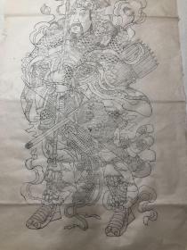 木版年画 故宫门神 秦琼敬德一对 （70×138）cm