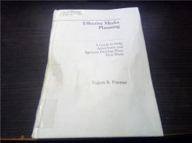 Effective Media Planning 1989年  小16开硬精装 原版英法德意等外文书  图片实拍