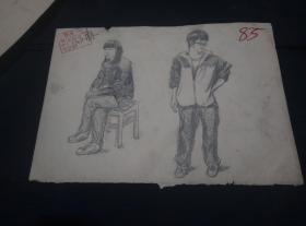 杭州大地画社学员素描作品2幅