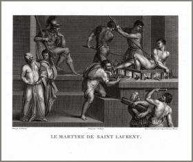 1789年铜版画《圣·罗朗的殉道》，23.5*20cm