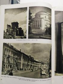 1954年原版《波兰人民共和国华沙建筑风光》图册大16开，全部照片图册，中国戏剧家协会会员精美藏书印
