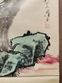 深圳市时代书画院副院长,深圳市美术家协会会员孟伟 绘雄鹰图    “万里雄风 孙雨平先生雅正 孟伟敬赠 丁丑年于北京 国伟画” 
画芯67×67厘米  【已装裱】