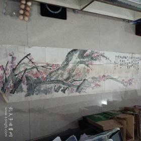 151   民国泰州著名画家   邓敏生 梅花园横幅手卷