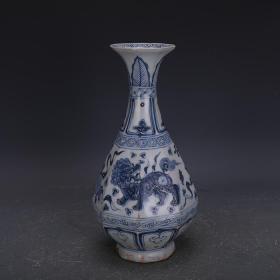 ★特价秒杀1300★精品瓷器■【★★元青花剥皮釉手绘狮子纹八棱玉壶春