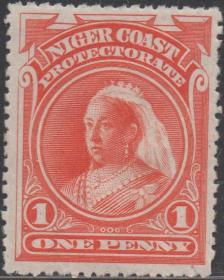 英联邦邮票E，英属尼日尔海岸保护国1894年维多利亚女王，1p