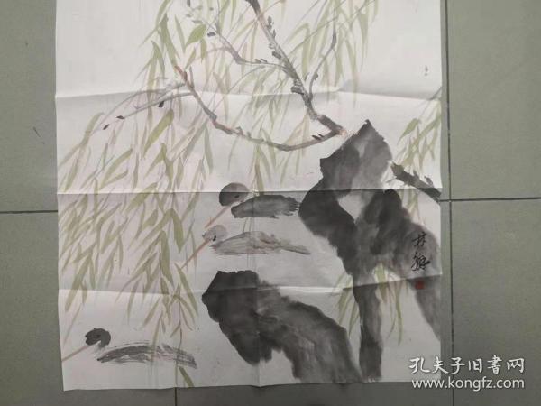 【三八特惠 保真包邮】河南美协会员 杨经纬 四尺斗方写意花鸟画