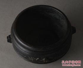 清代 高浮雕喜上眉梢老铜香炉. 铜质精纯，笃实沉稳，精工细作，高浮雕细致入微，精品