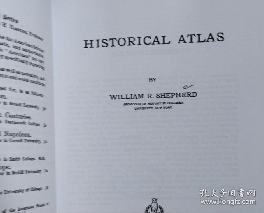 Nabu出版社稀缺书重印系列《历史地图集》Historical Atlas compiled by William Robert Shepherd （Nabu出版社是一家专门重印百年前稀缺旧书的出版社）英文原版