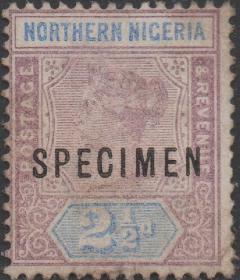 英联邦邮票 ，英属北尼日利亚1902年英国维多利亚女王，日不落帝国，样票