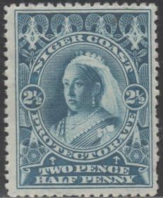 英联邦邮票E，英属尼日尔海岸保护国1894年维多利亚女王，2½p