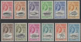英联邦邮票，特里斯坦–达库尼亚群岛1961年海洋鱼类海星，12全